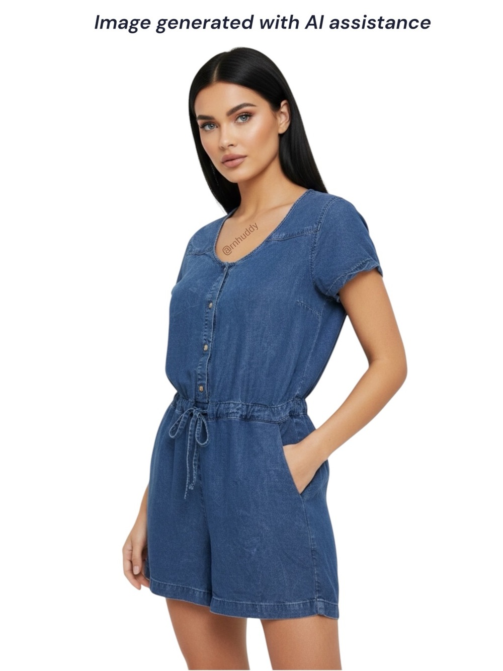 ACOTÉ (French brand) size 12 (3 in brand) lyocell chambray romper